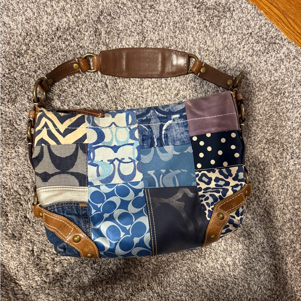 Coach denim patchwork purse